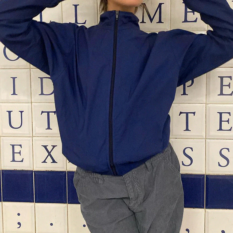 90s Contrast Piping Zip Up Jacket - Image 2