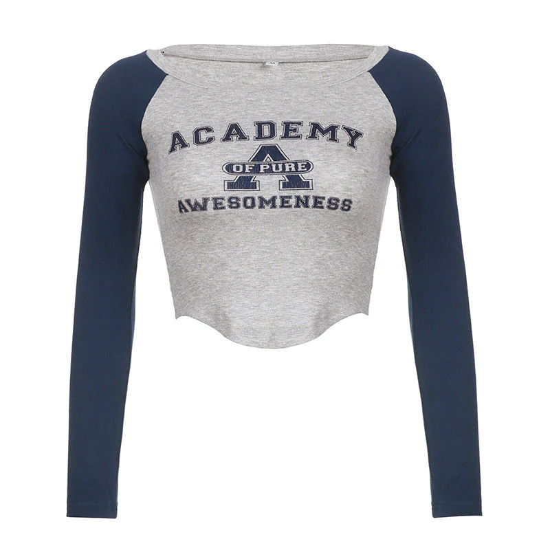 Academy Raglan Long Sleeve Crop Top - Image 2