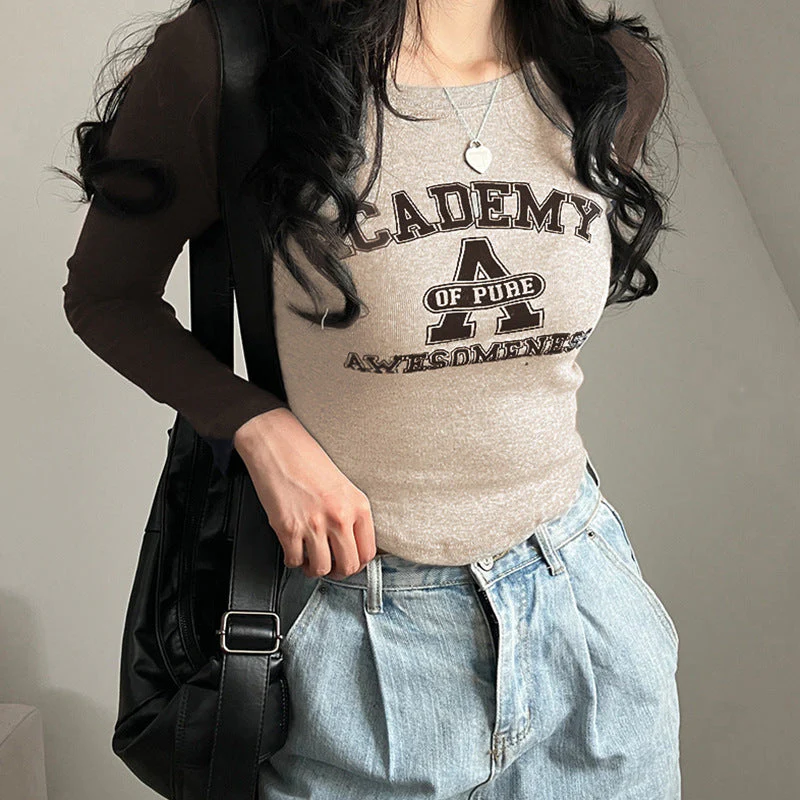 Academy Raglan Long Sleeve Crop Top - Image 3