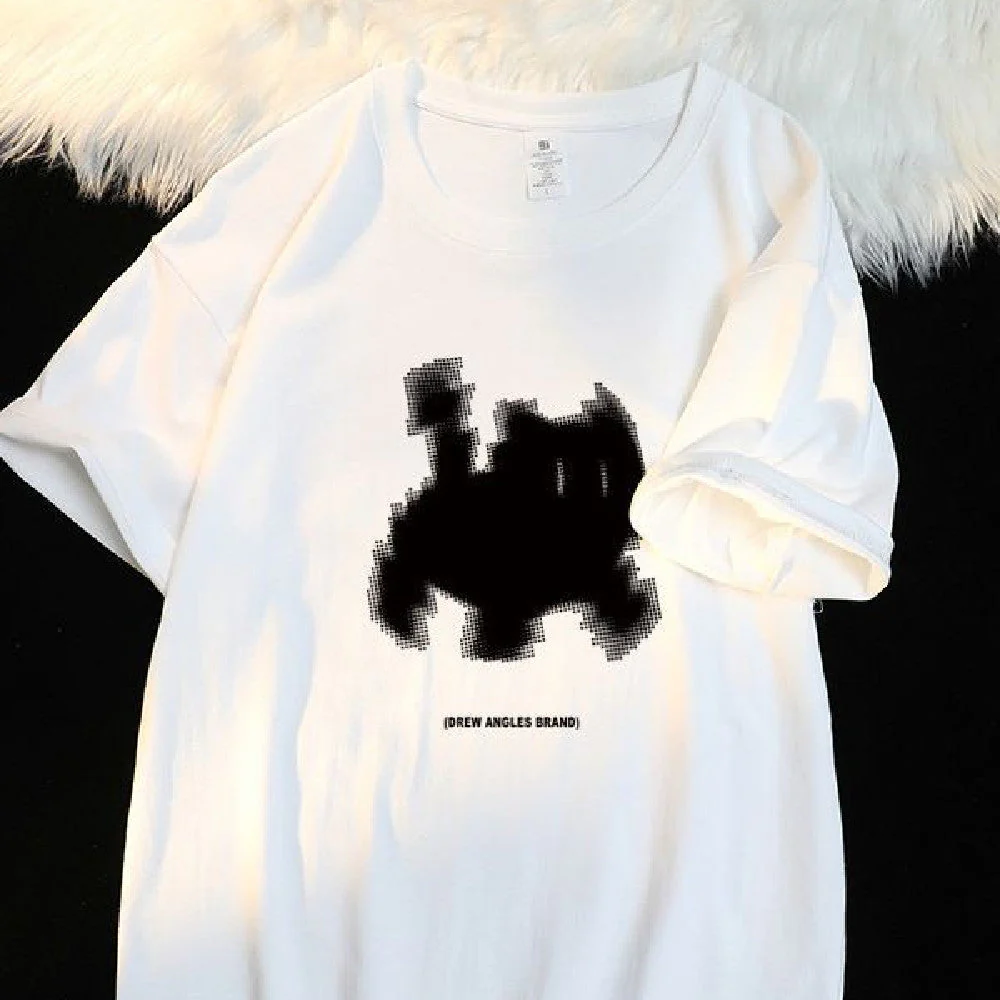 Aesthetic Black Cat Print Oversized T-shirt