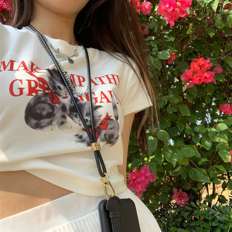 Aesthetic Kitten Graphic Crop Top - Image 7