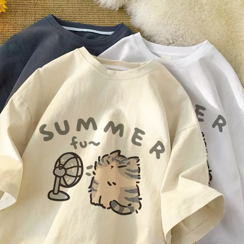 Aesthetic Kitten Print Oversized T-shirt - Image 8