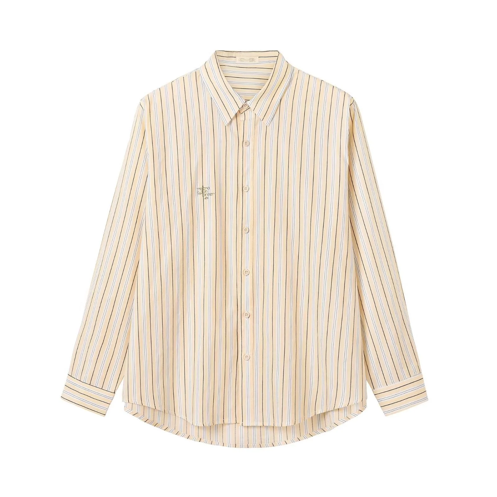Aesthetic Striped Button Blouse - Image 3