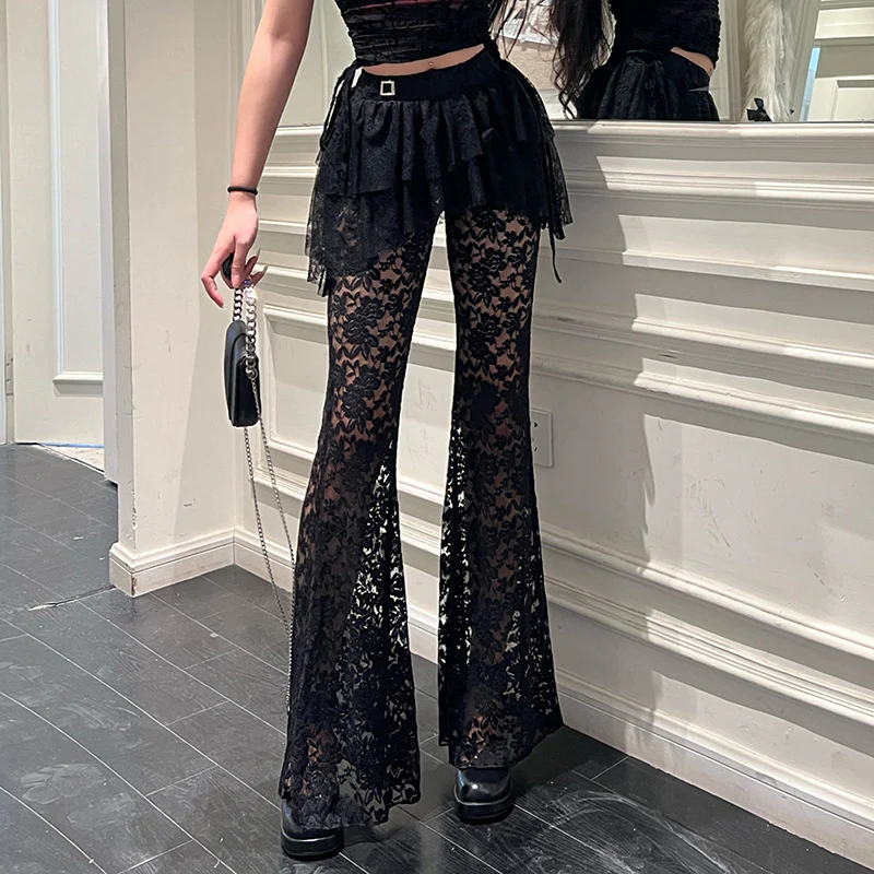 All-Match Irregular Faux Skirt Pants - Image 2