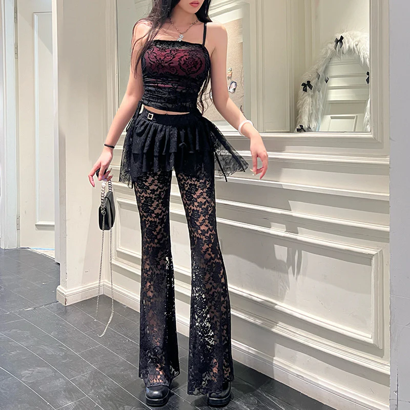 All-Match Irregular Faux Skirt Pants - Image 5