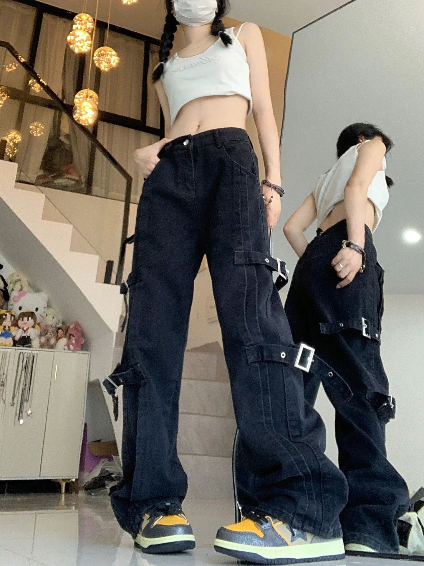 American Style Retro Cargo Jeans - Image 8