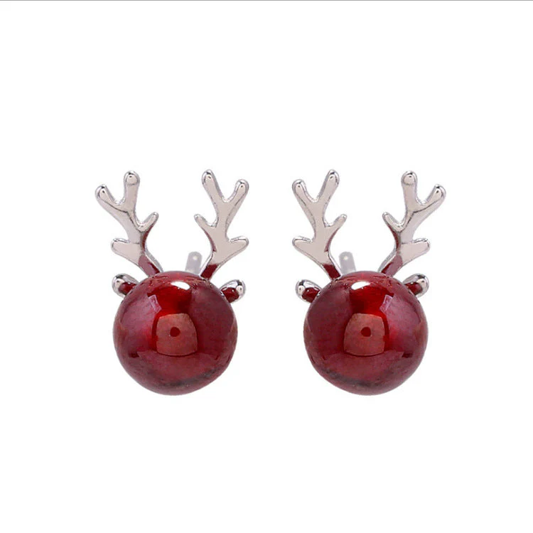 Antler Christmas Stud Earrings - Image 3