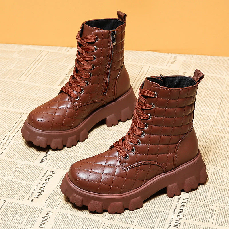 Autumn And Winter Leather Boots - Image 3