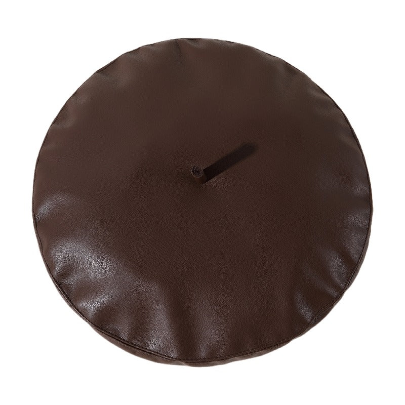 Autumn And Winter Pu Beret Hat - Image 4