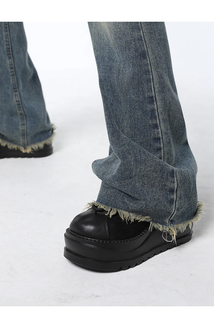 Back Star Patchwork Flare Jeans - Image 10