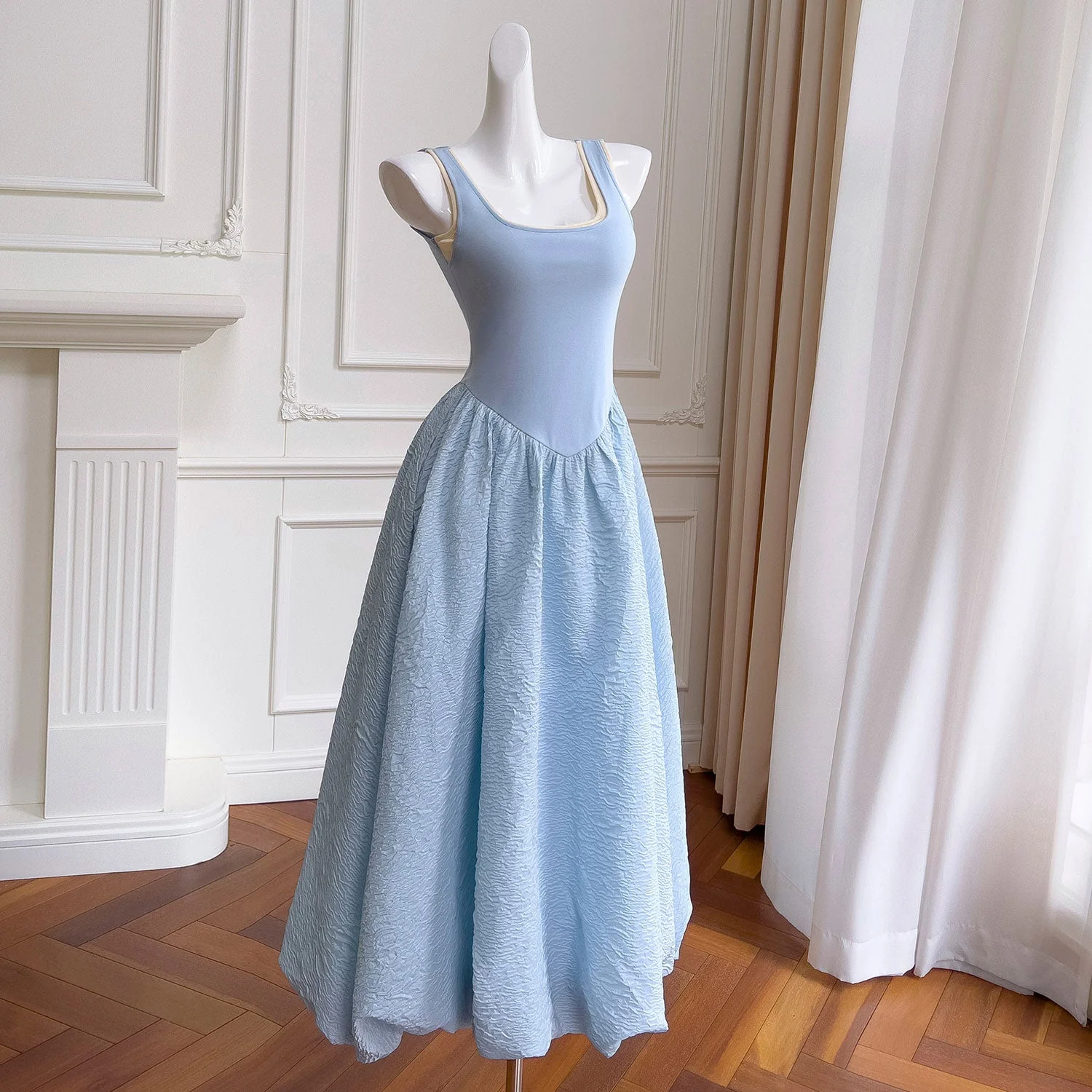 Backless Maxi Dress Blue Party Dress - Image 5