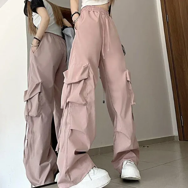 Baggy Drawstring Parachute Cargo Pants