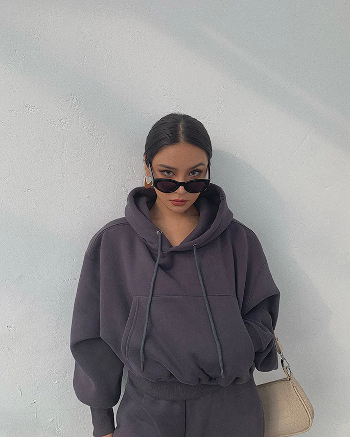 Basic Solid Hooded Tracksuit Set - Image 11
