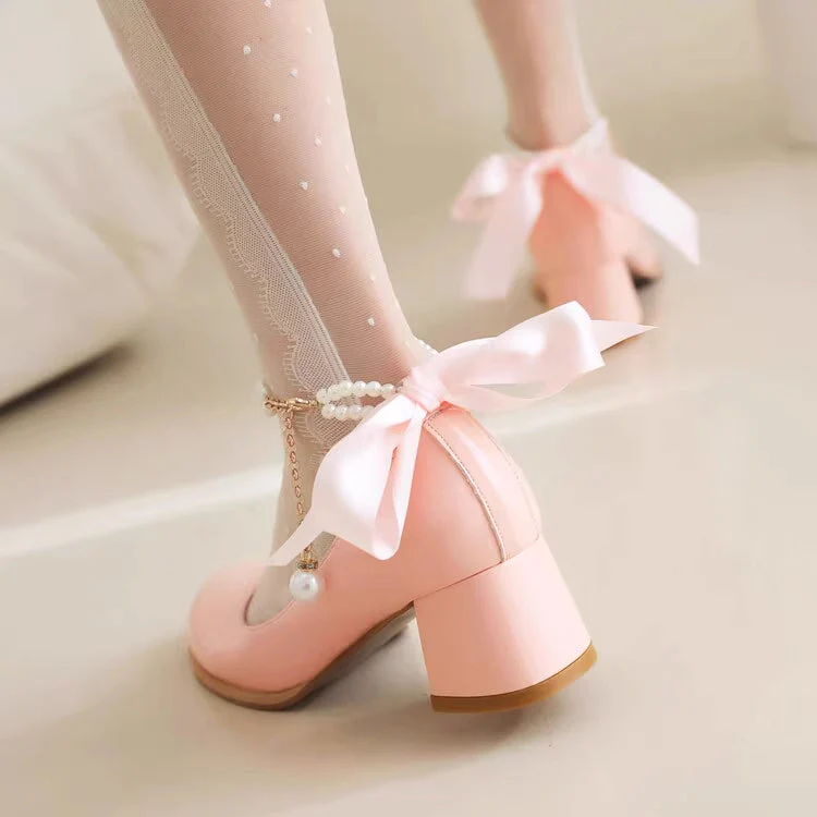 Beaded Bow Heels Shoes - Image 4