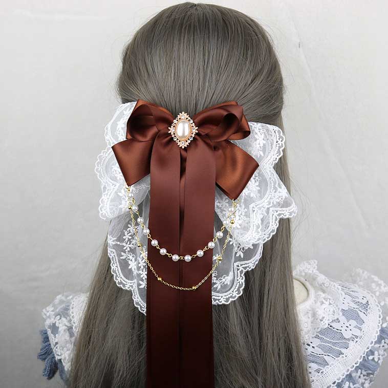 Beaded Lace Flower Hair Accessory - Image 9