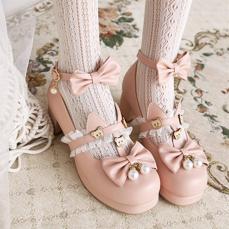 Bear Lace Bow Shoes - Image 2