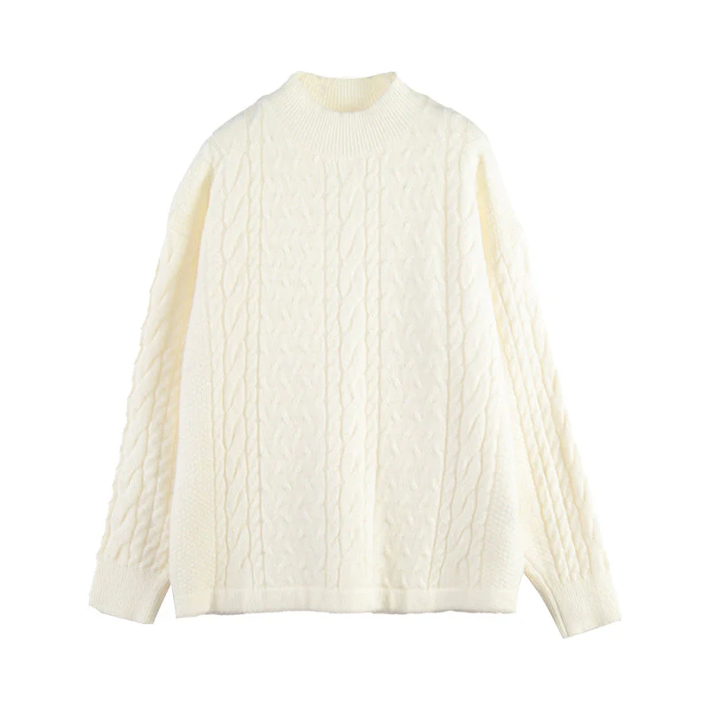 Beige Twist Pullover Sweater - Image 2