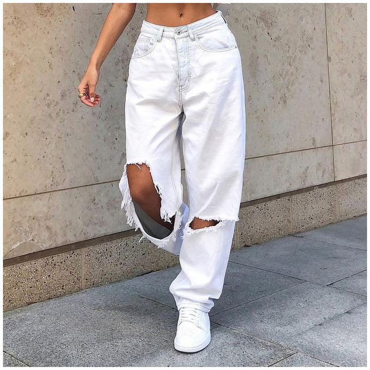 Big Hole White Jeans - Image 2