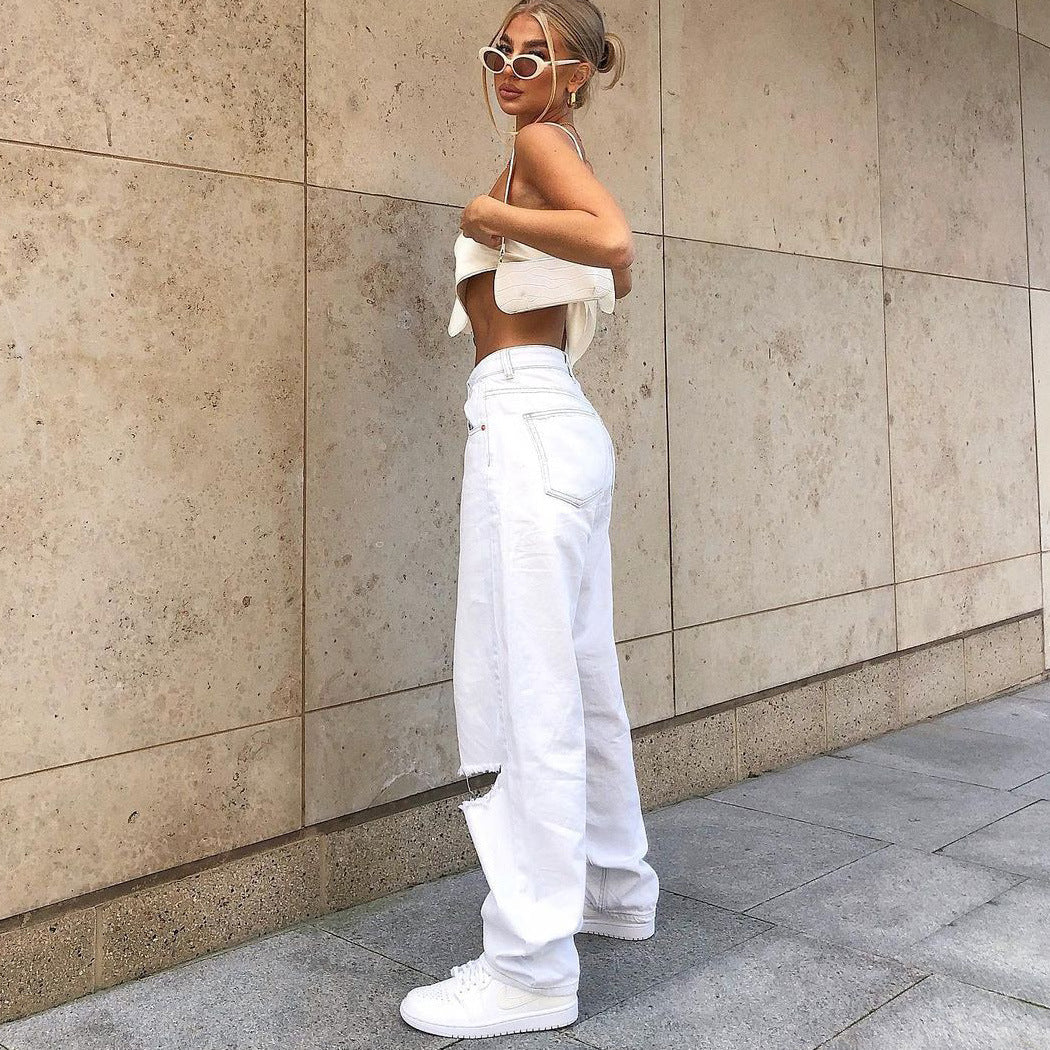 Big Hole White Jeans - Image 3