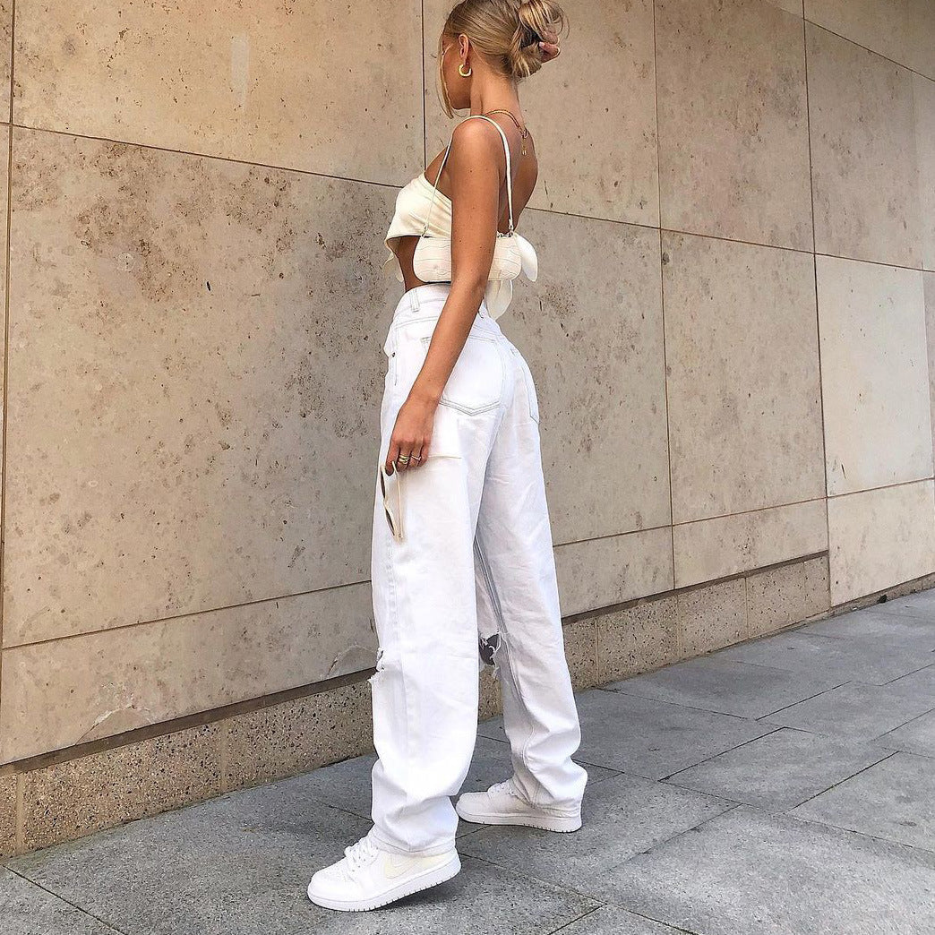 Big Hole White Jeans - Image 4