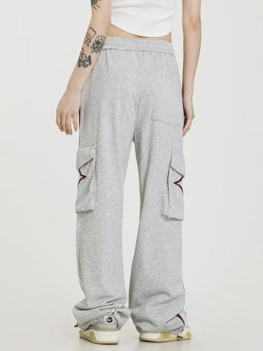 Big Pocket Stripe Drawstring Cargo Sweatpants - Image 6