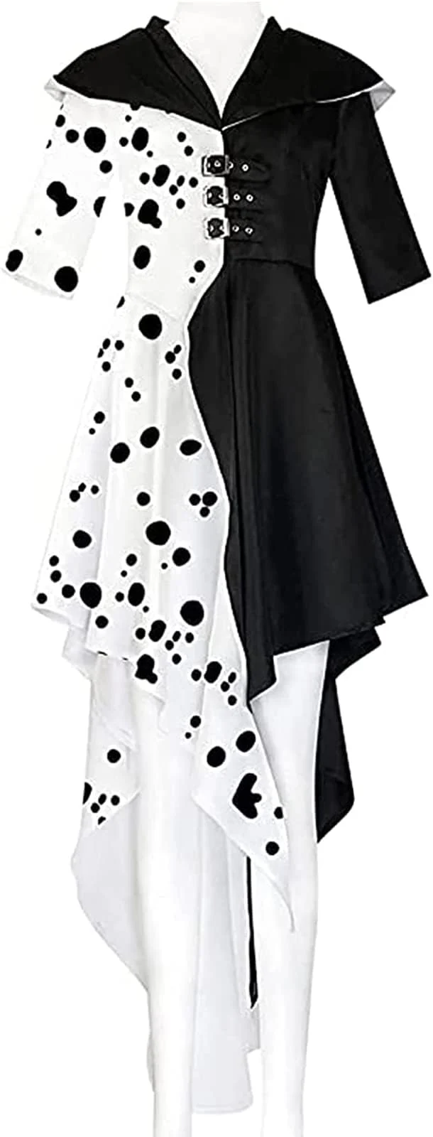 Black And White Witch Cruella Cosplay Dress - Image 3