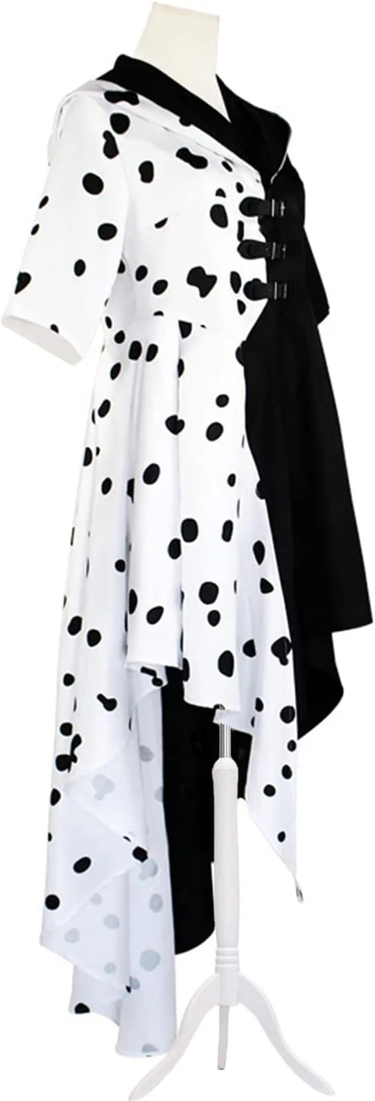 Black And White Witch Cruella Cosplay Dress - Image 4