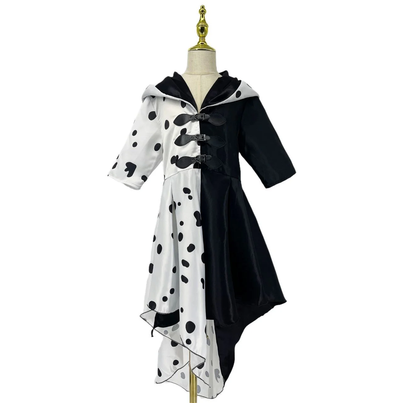Black And White Witch Cruella Cosplay Dress - Image 8
