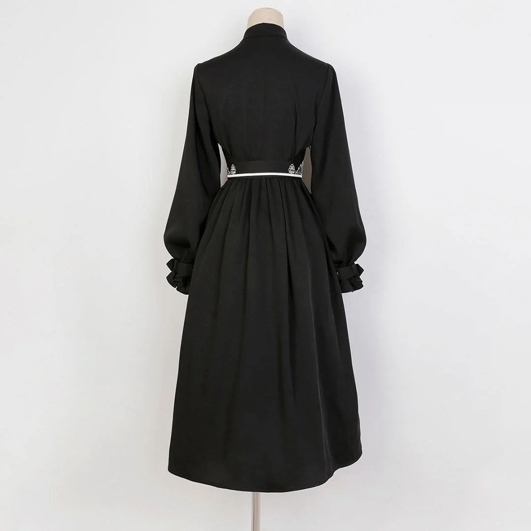 Black Cloud Embroidered Dress - Image 5