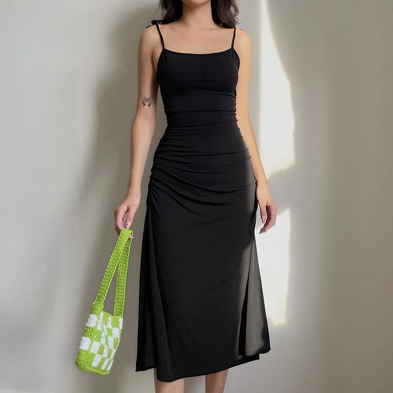 Black Sexy Big Halter Strap Dress - Image 5
