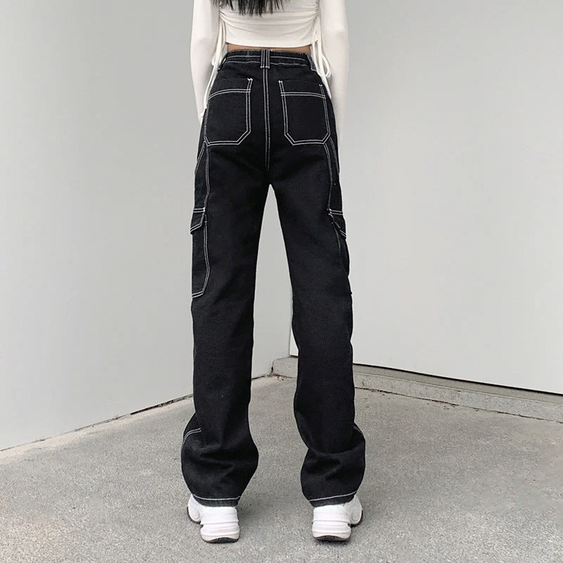Black Straight High-rise Jeans - Image 3