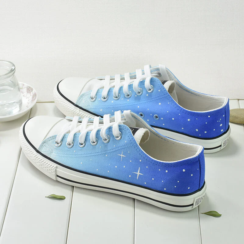 Blue Galaxy Hand-painted Shoes - Image 2