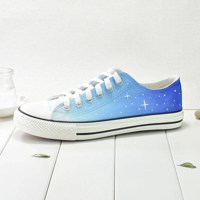 Blue Galaxy Hand-painted Shoes - Image 3