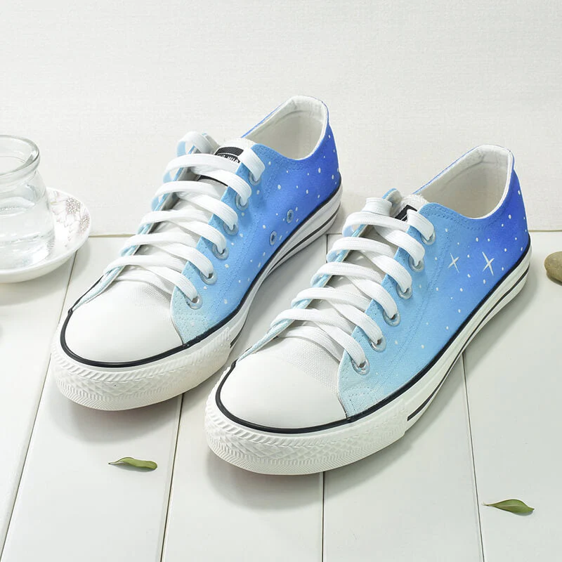 Blue Galaxy Hand-painted Shoes - Image 4