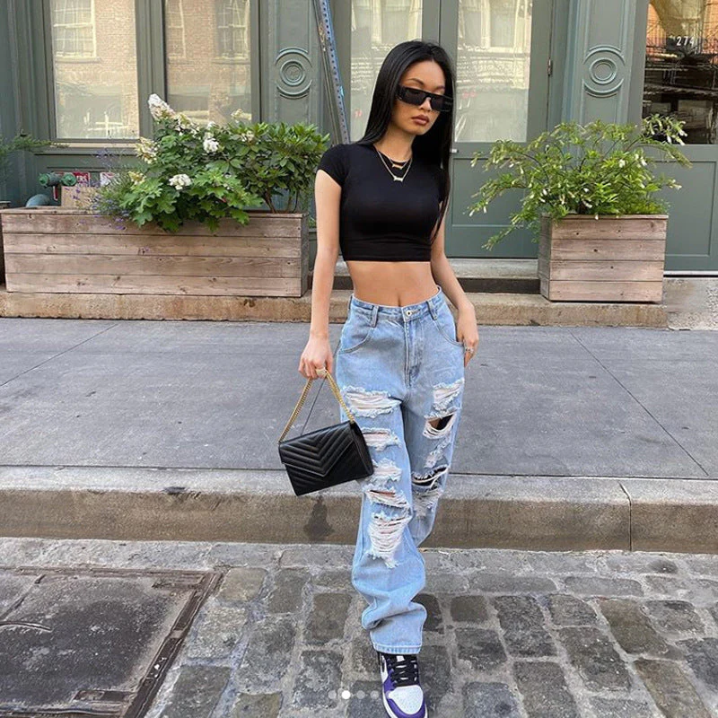 Blue Wash Multi Ripped Jeans - Image 2