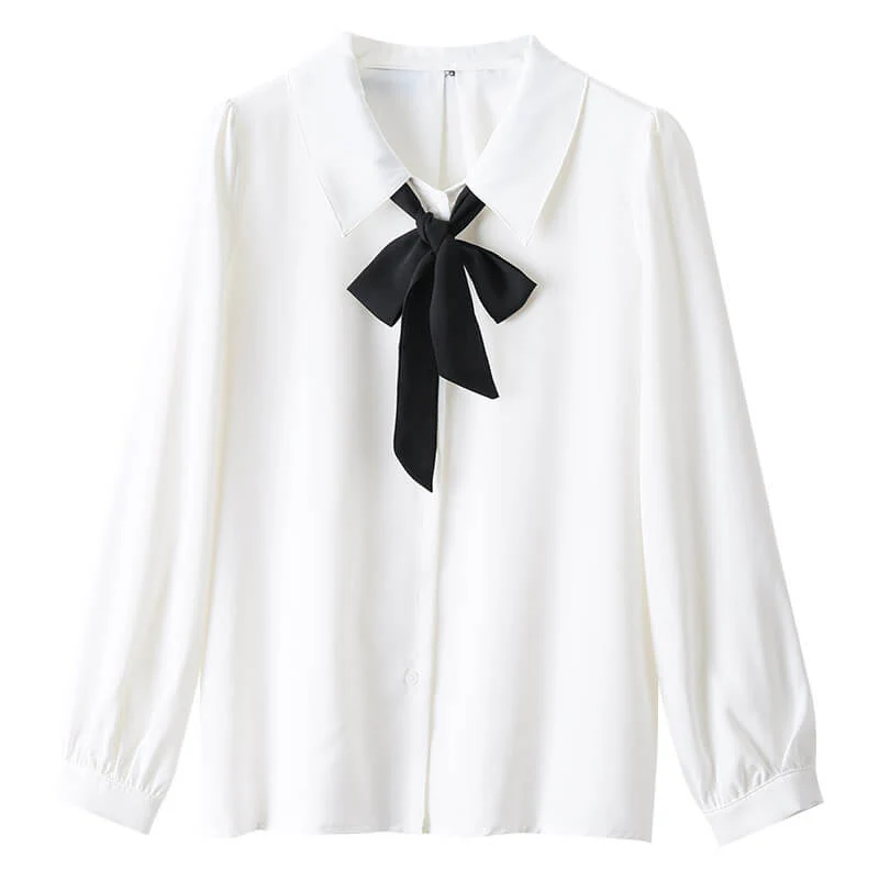 Bow Chiffon Shirt - Image 2