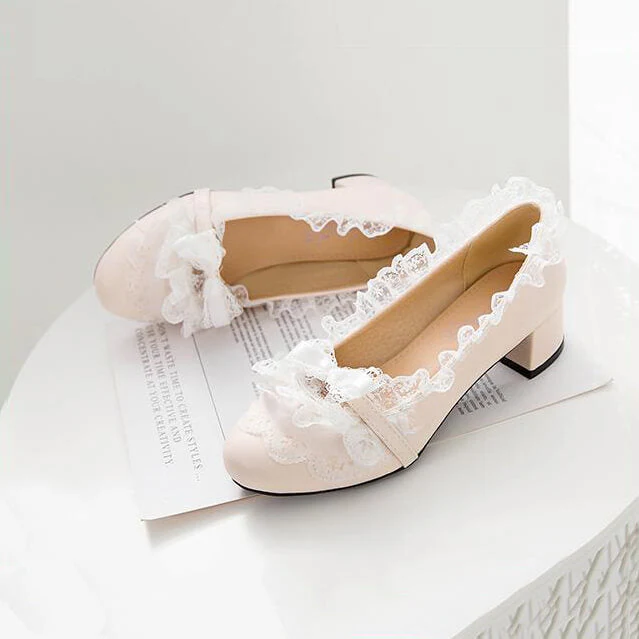 Bow Lace Lolita Shoes - Image 2