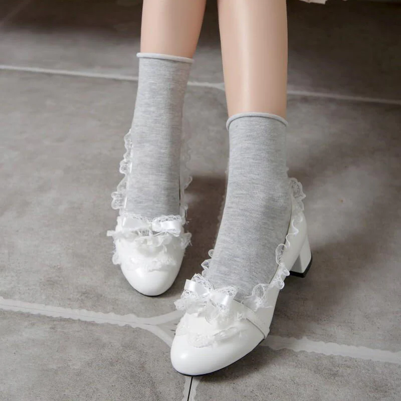 Bow Lace Lolita Shoes - Image 3