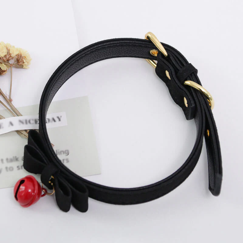Bow Leather Buckle Bell Necklace - Image 4