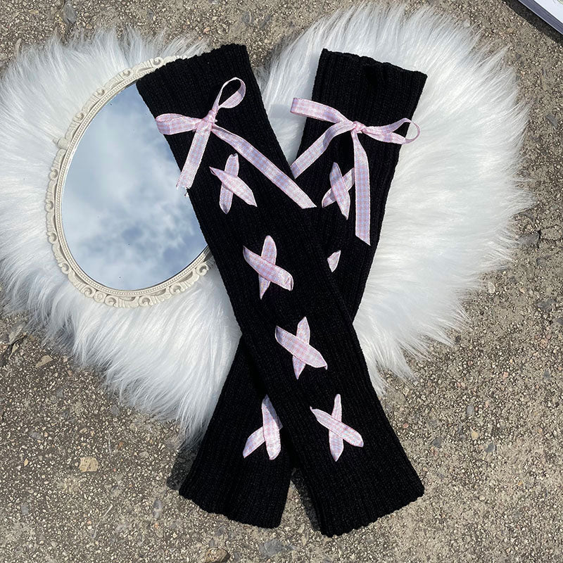 Bow Leg Warmers Knit Warm Socks - Image 3
