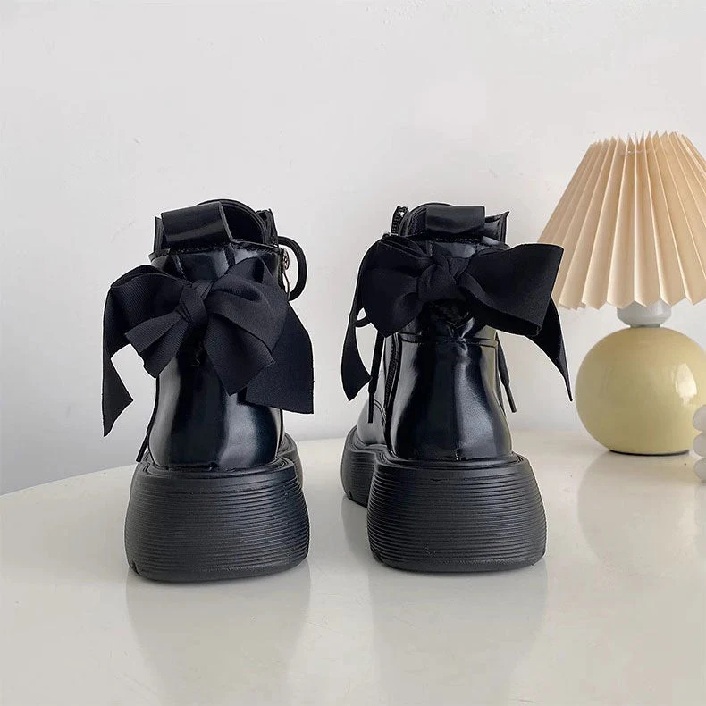 Bow Platform Ankle Boots - Image 3
