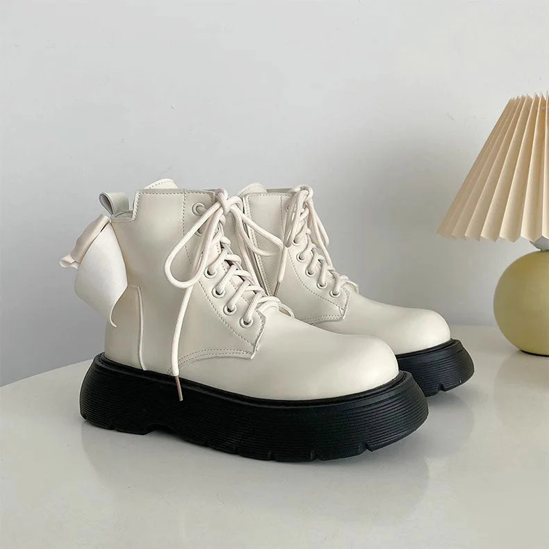 Bow Platform Ankle Boots - Image 4
