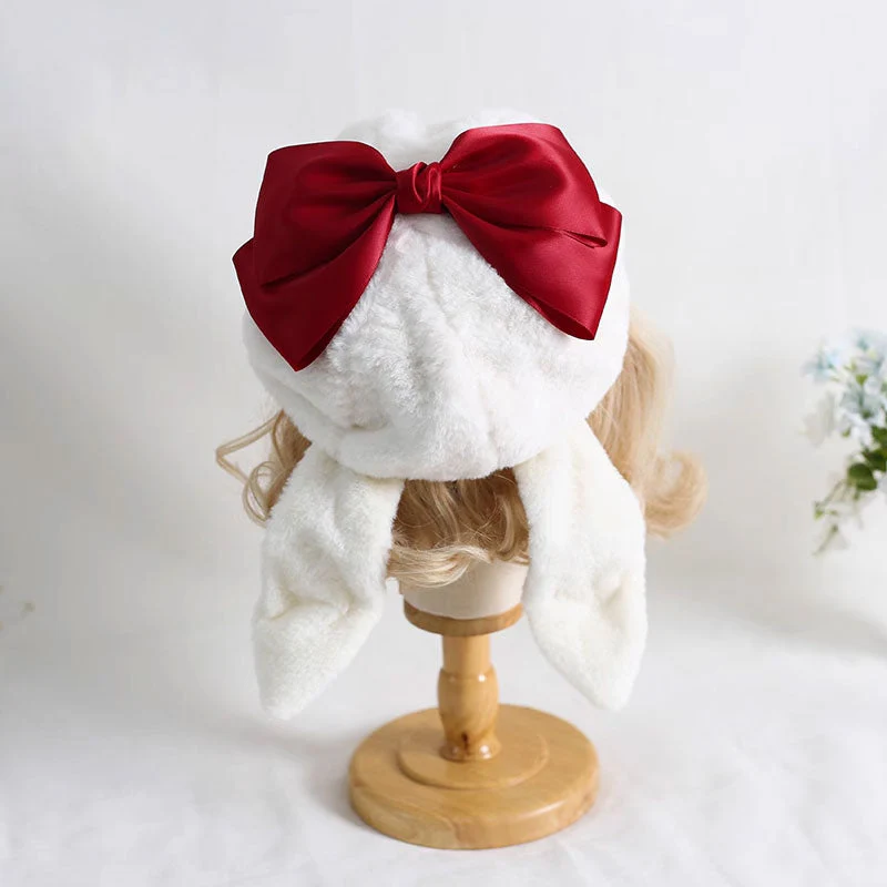 Bow Rabbit Ear Warm Hat - Image 8