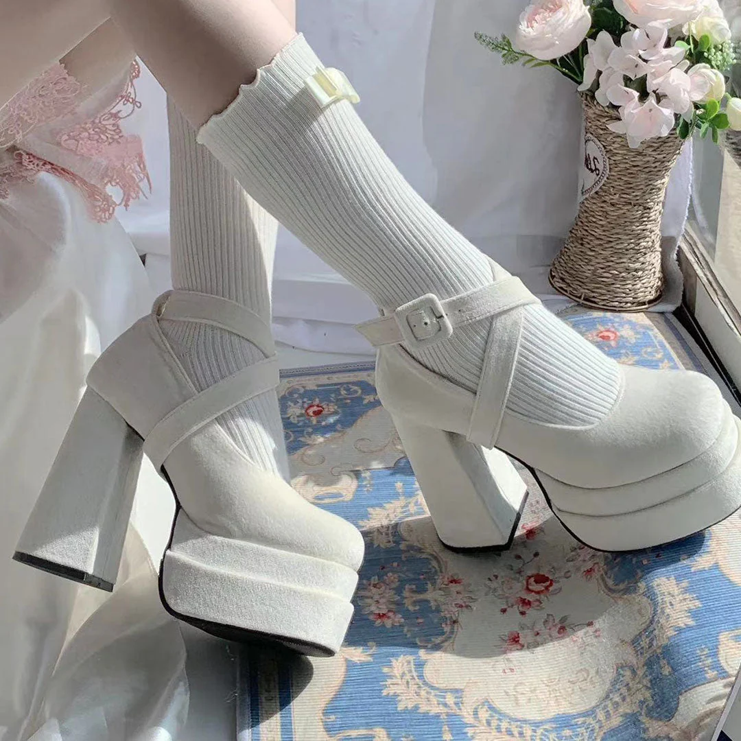 Bow Velvet High Heels Shoes - Image 3