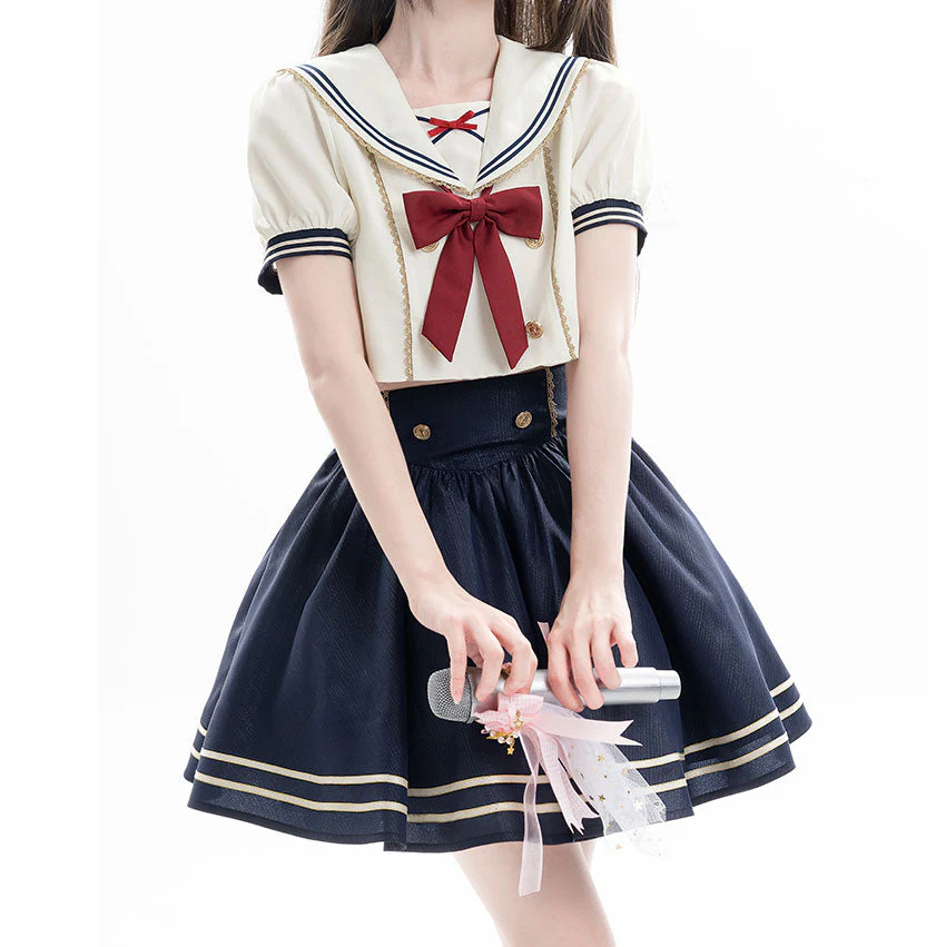 Bowknot Navy Sailor Set - Image 2