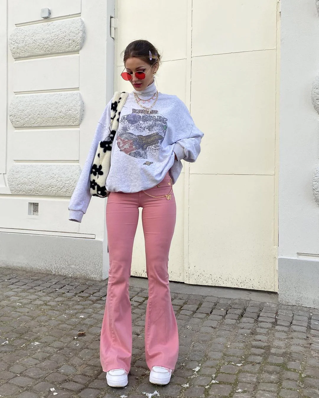 Bubble Gum Flare Leg Jeans - Image 6