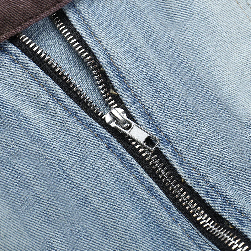 Buckle Belt Strapless Denim Mini Dress - Image 8