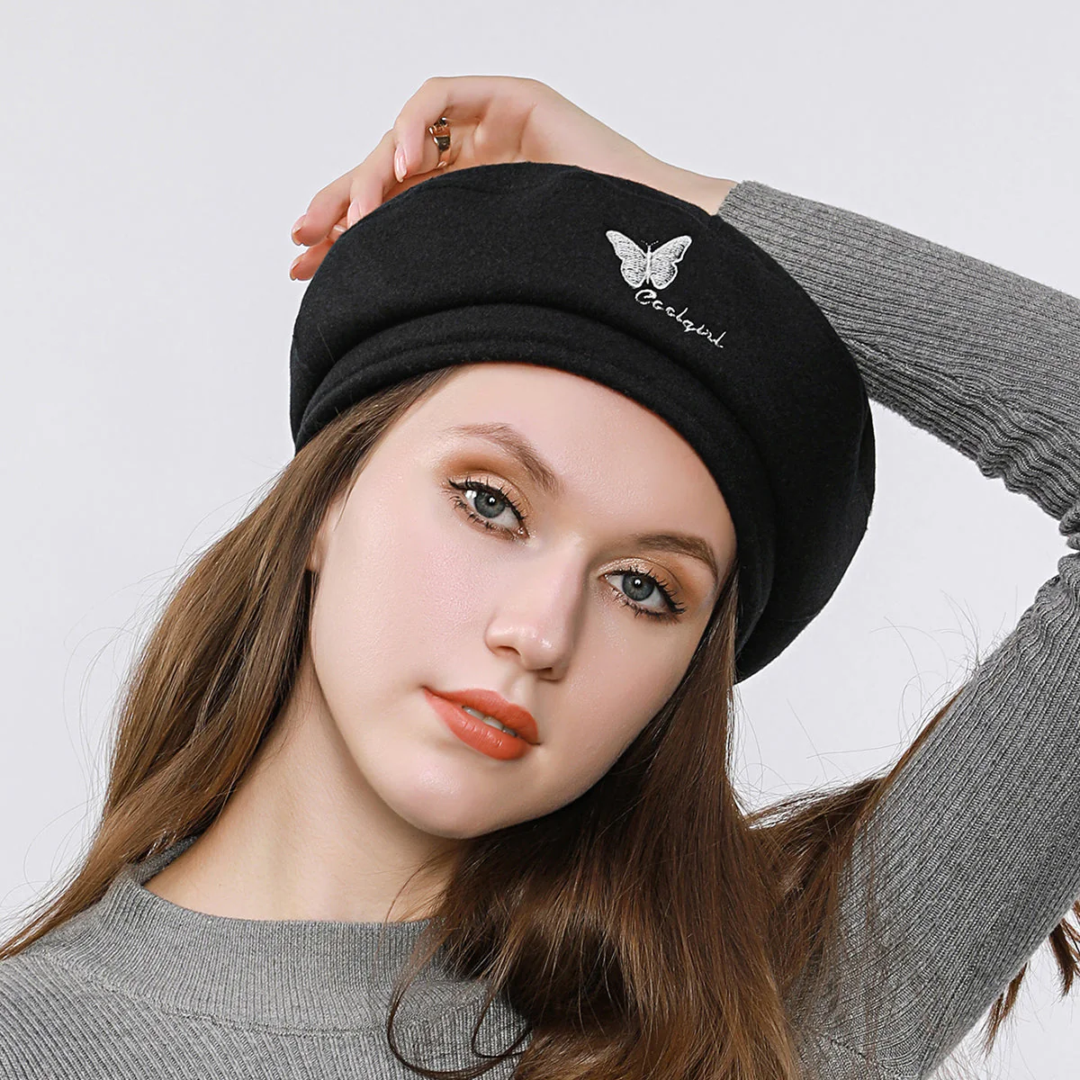 Butterfly Embroidered Beret - Image 5