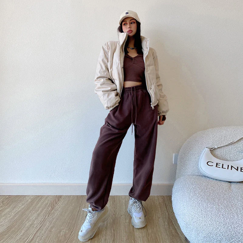 Button Down Pu Leather Puffer Jacket - Image 6