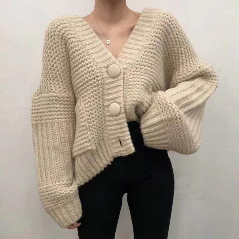 Buttoned Cable Knit Cardigan - Image 2